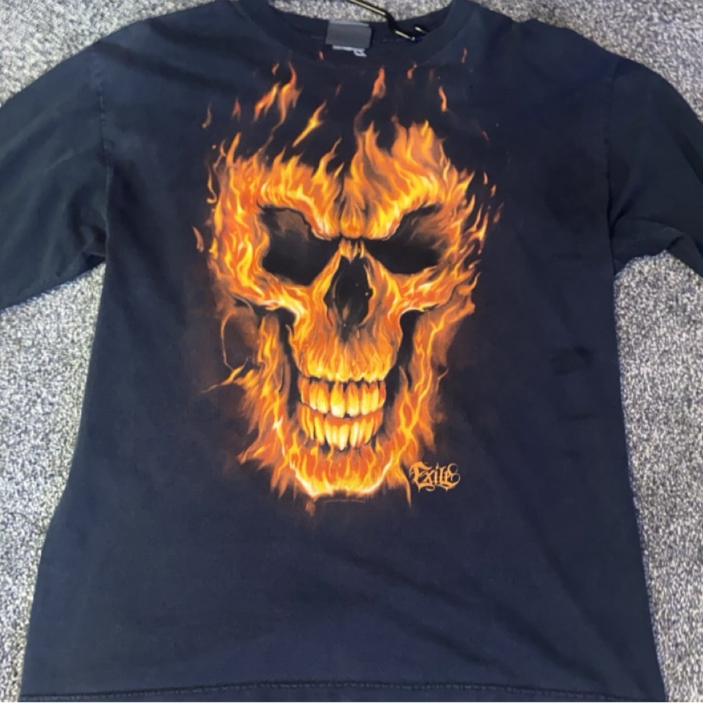 Early 2000s skeleton graphic LS tee sz. Lg